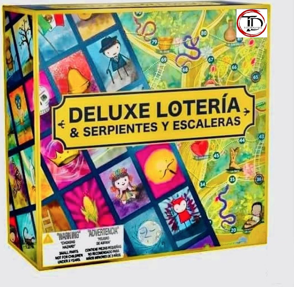 Bilingual Family Deluxe Lotería & Serpientes y Escaleras Wooden Game Set