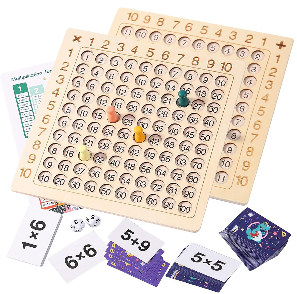Bilingual Family 2-in-1 Wooden Arithmetic Board Game – Addition & Multiplication Set