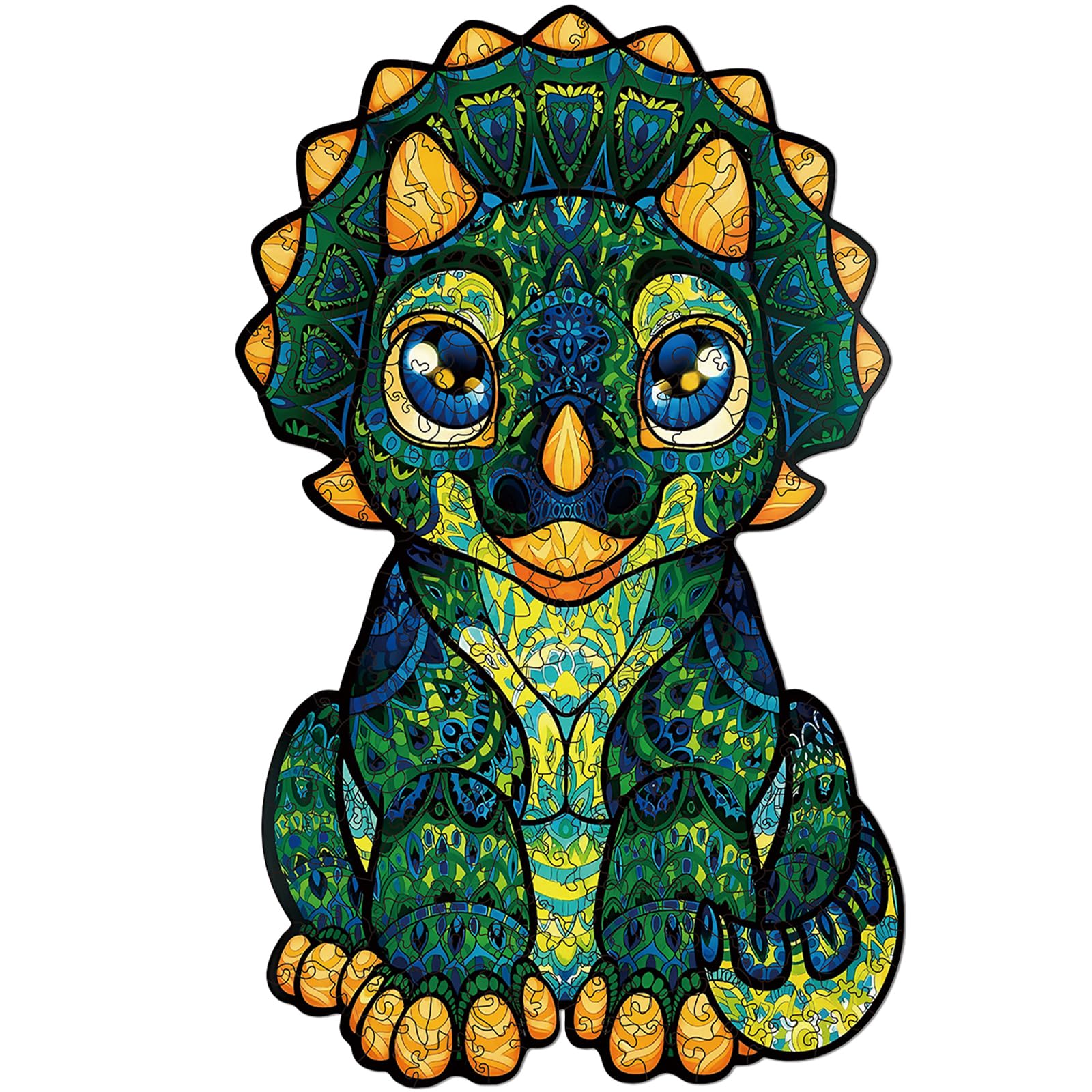 Bilingual Bedtime Intricate 3D Wooden Dinosaur Puzzle – 200-Piece Montessori Set
