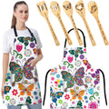 Abuela's Kitchen Deluxe Butterfly Apron & Laser-Etched Bamboo Spoon Set