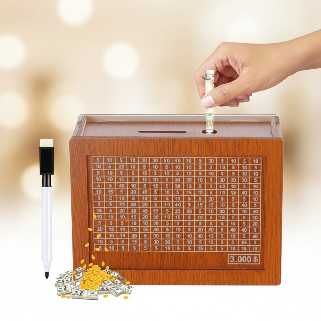 Our Family Legacy Wooden Savings Tracker & Goal Vault